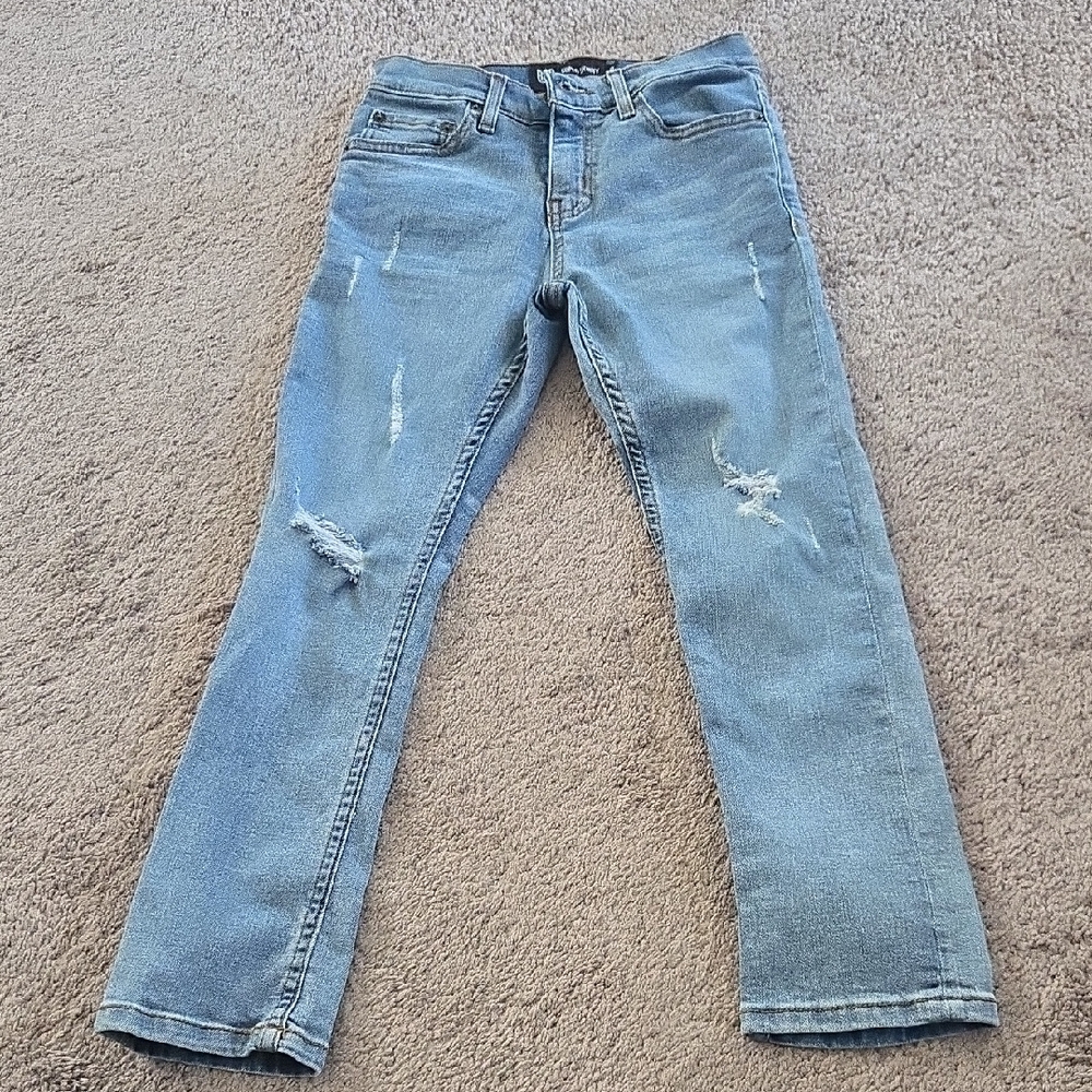 RSQ Women's Light Blue Distressed Straight-Leg Jeans